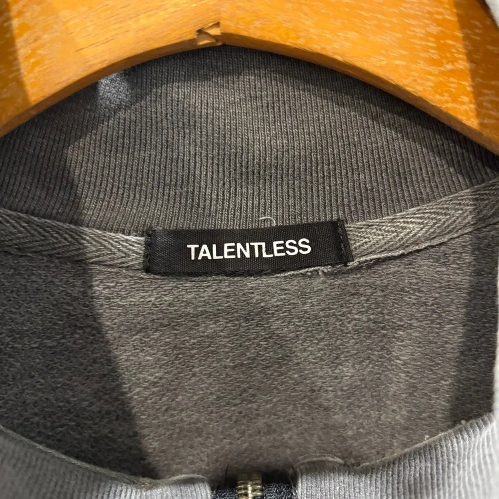 Talentless half zip pullover Sweatshirt Gray Large - Picture 8 of 11